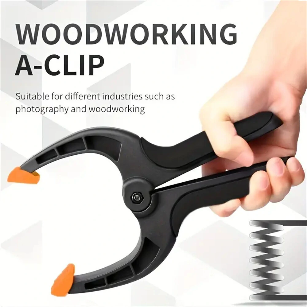 (image for) 10pcs Ratchet Bar Clamp 2/3/4/6 Inch Woodworking A-Clip Black Wood Working Clip Plastic DIY Ergonomic Grip for Crafts Photography