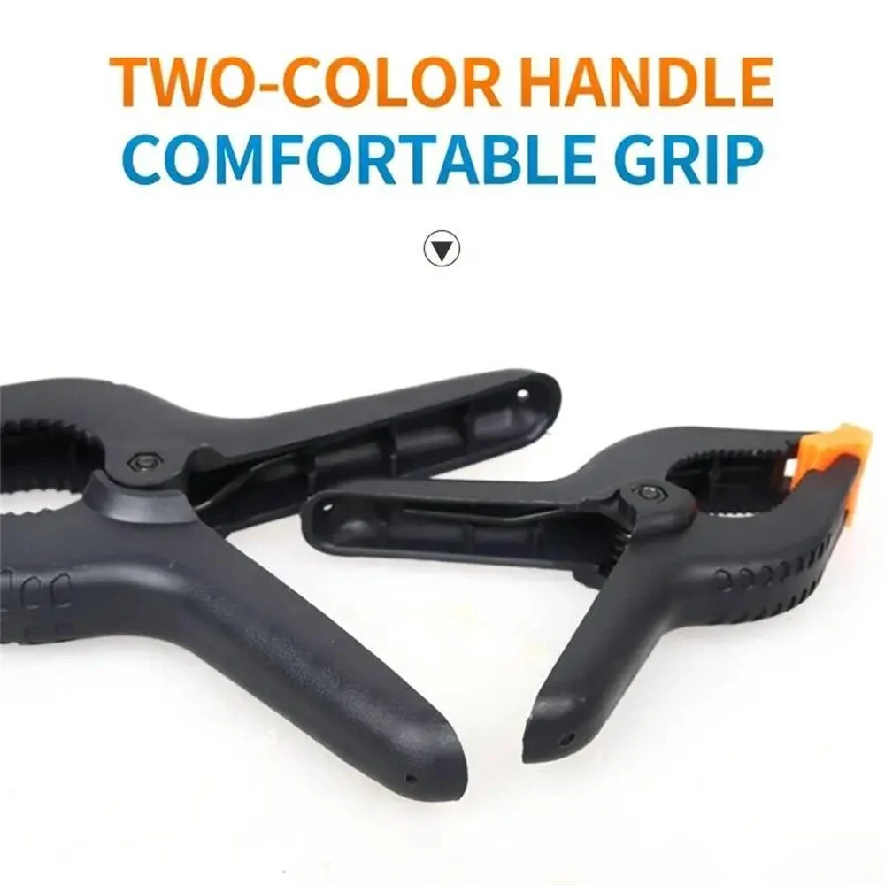 (image for) 10pcs Ratchet Bar Clamp 2/3/4/6 Inch Woodworking A-Clip Black Wood Working Clip Plastic DIY Ergonomic Grip for Crafts Photography