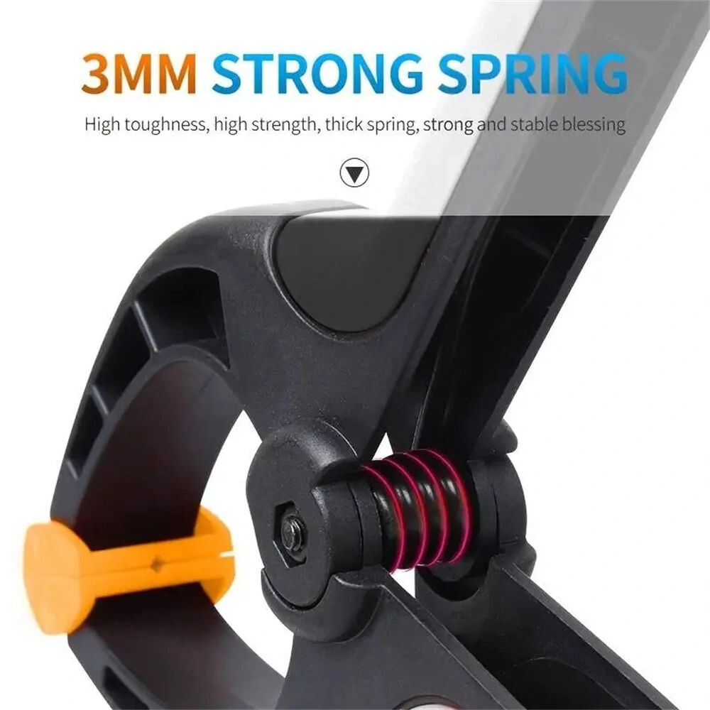 (image for) 10pcs Ratchet Bar Clamp 2/3/4/6 Inch Woodworking A-Clip Black Wood Working Clip Plastic DIY Ergonomic Grip for Crafts Photography