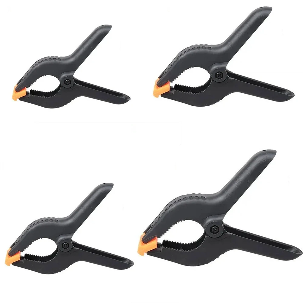 (image for) 10pcs Ratchet Bar Clamp 2/3/4/6 Inch Woodworking A-Clip Black Wood Working Clip Plastic DIY Ergonomic Grip for Crafts Photography