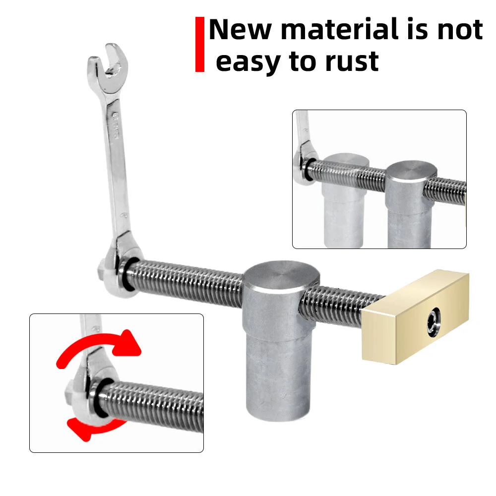 (image for) 19mm/20mm 2PCS Woodworking Desktop Clip with 4 PCS Dog Holes Stop Fast Fixed Dog Hole Clip Clamp Brass Stainless Steel Fixture Vise Benches Joinery Carpenter Tool