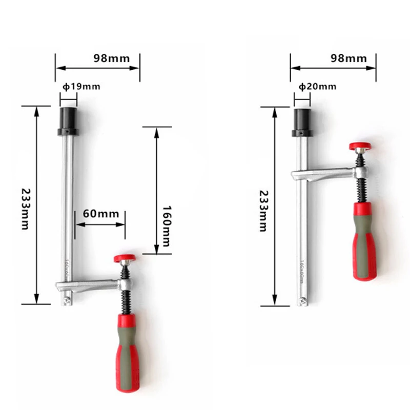 (image for) 19mm/20mm MFT Table Workbench Bench Dog Hold Down Clamps for Carpentry & Cabinetry