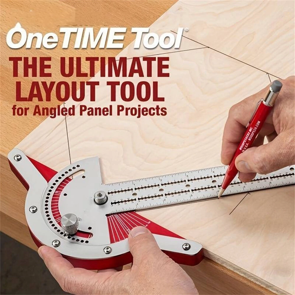 (image for) 1PCS Woodworking Edge Ruler Protractor Angle Detector Vernier Caliper Measuring Tool Woodworking Tools 10inch/15inch/20inch