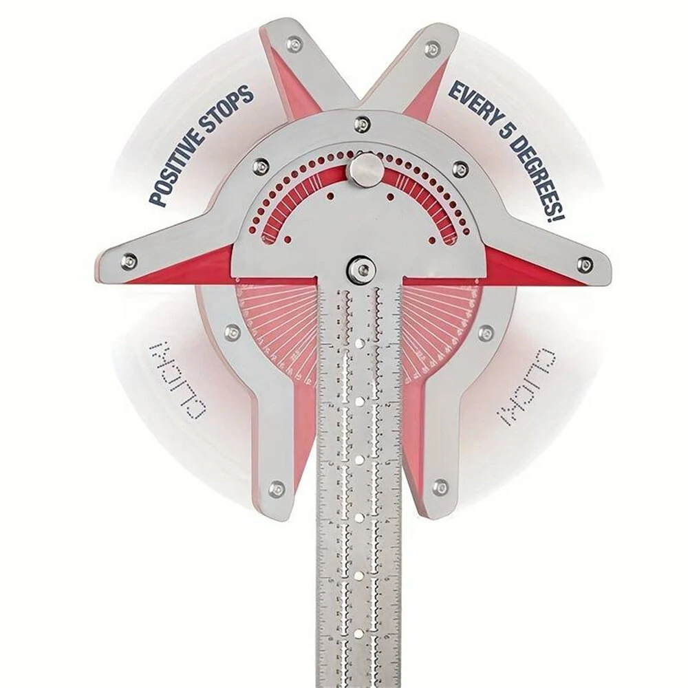 (image for) 1PCS Woodworking Edge Ruler Protractor Angle Detector Vernier Caliper Measuring Tool Woodworking Tools 10inch/15inch/20inch