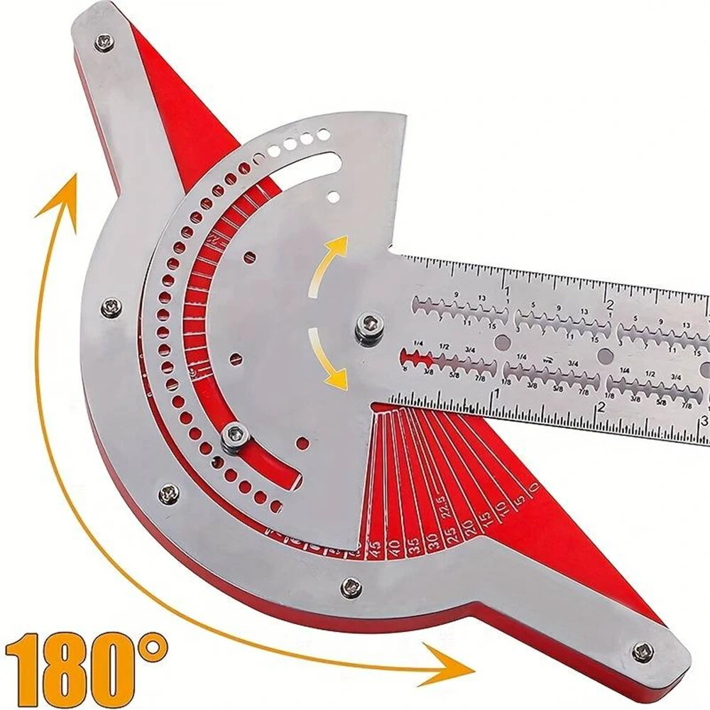 (image for) 1PCS Woodworking Edge Ruler Protractor Angle Detector Vernier Caliper Measuring Tool Woodworking Tools 10inch/15inch/20inch