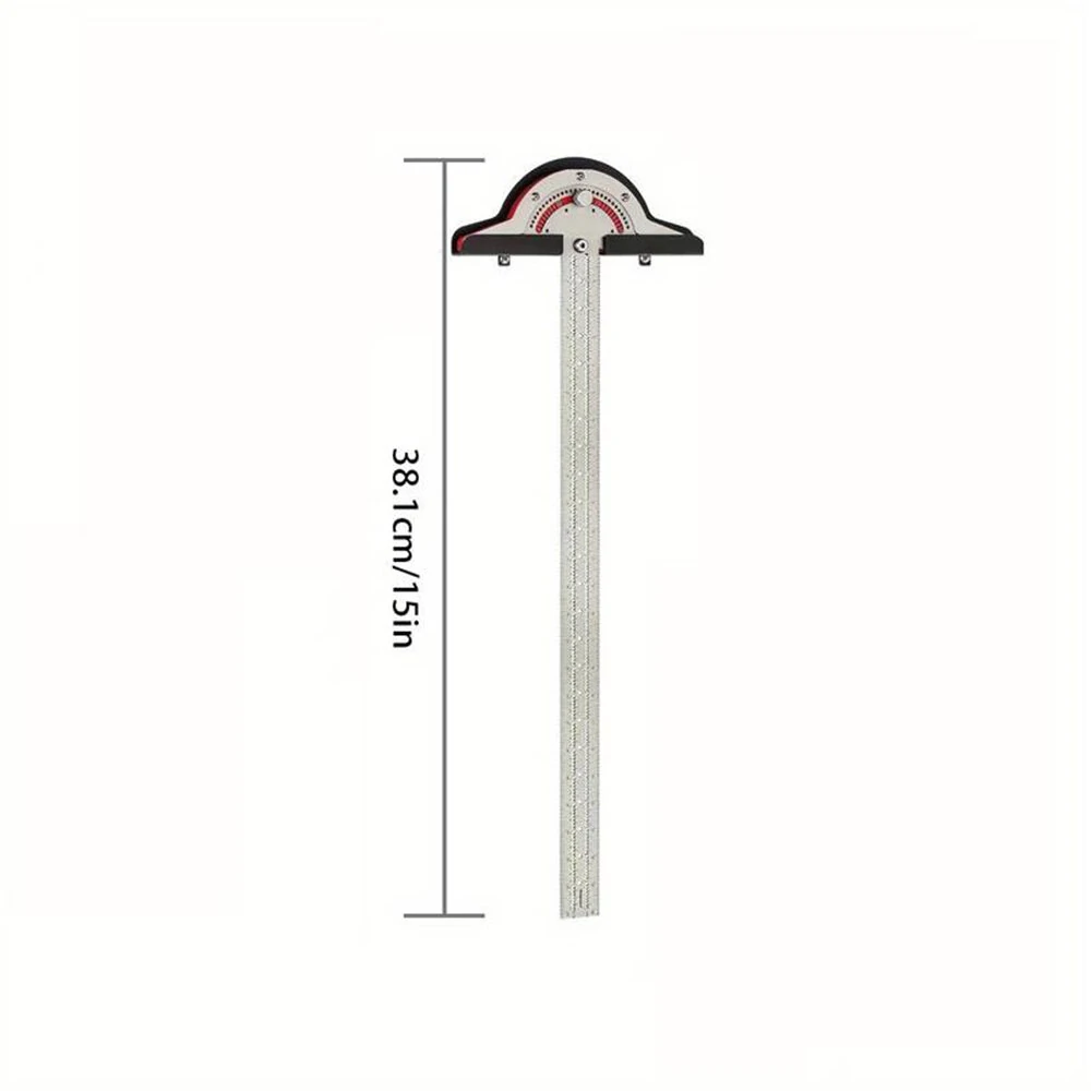 (image for) 1PCS Woodworking Edge Ruler Protractor Angle Detector Vernier Caliper Measuring Tool Woodworking Tools 10inch/15inch/20inch
