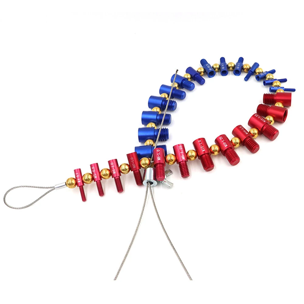 (image for) 26PCS Nut and Bolt Thread Checker Detachable Nut and Bolt Size Gauge Thread Gauge Suitable for Detecting Fixed Bolts or Threaded Holes in Enclosed Areas
