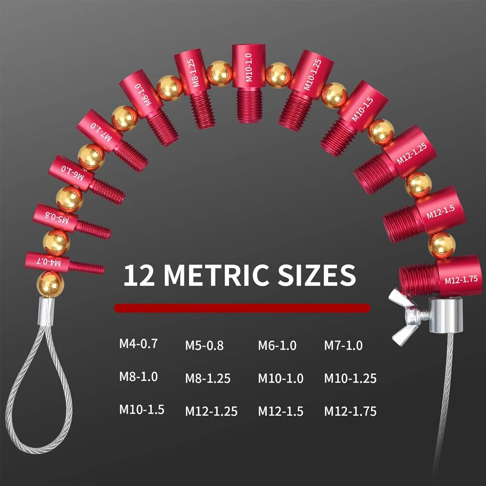 (image for) 26PCS Nut and Bolt Thread Checker Detachable Nut and Bolt Size Gauge Thread Gauge Suitable for Detecting Fixed Bolts or Threaded Holes in Enclosed Areas