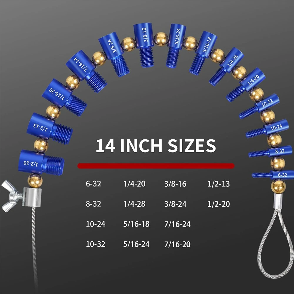 (image for) 26PCS Nut and Bolt Thread Checker Detachable Nut and Bolt Size Gauge Thread Gauge Suitable for Detecting Fixed Bolts or Threaded Holes in Enclosed Areas
