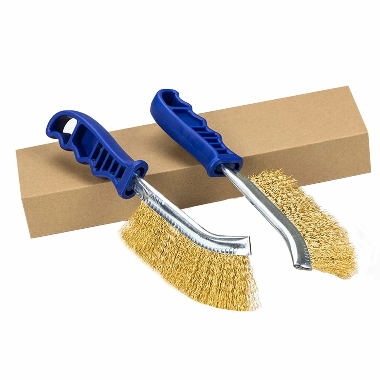 (image for) 2PCS Heavy Duty Wire Brushes for Cleaning Rust Removal Carbon and Stainless Steel Bristles 11" Long Ergonomic Plastic Handle Ideal for Paint Welding Slag Rust Removal