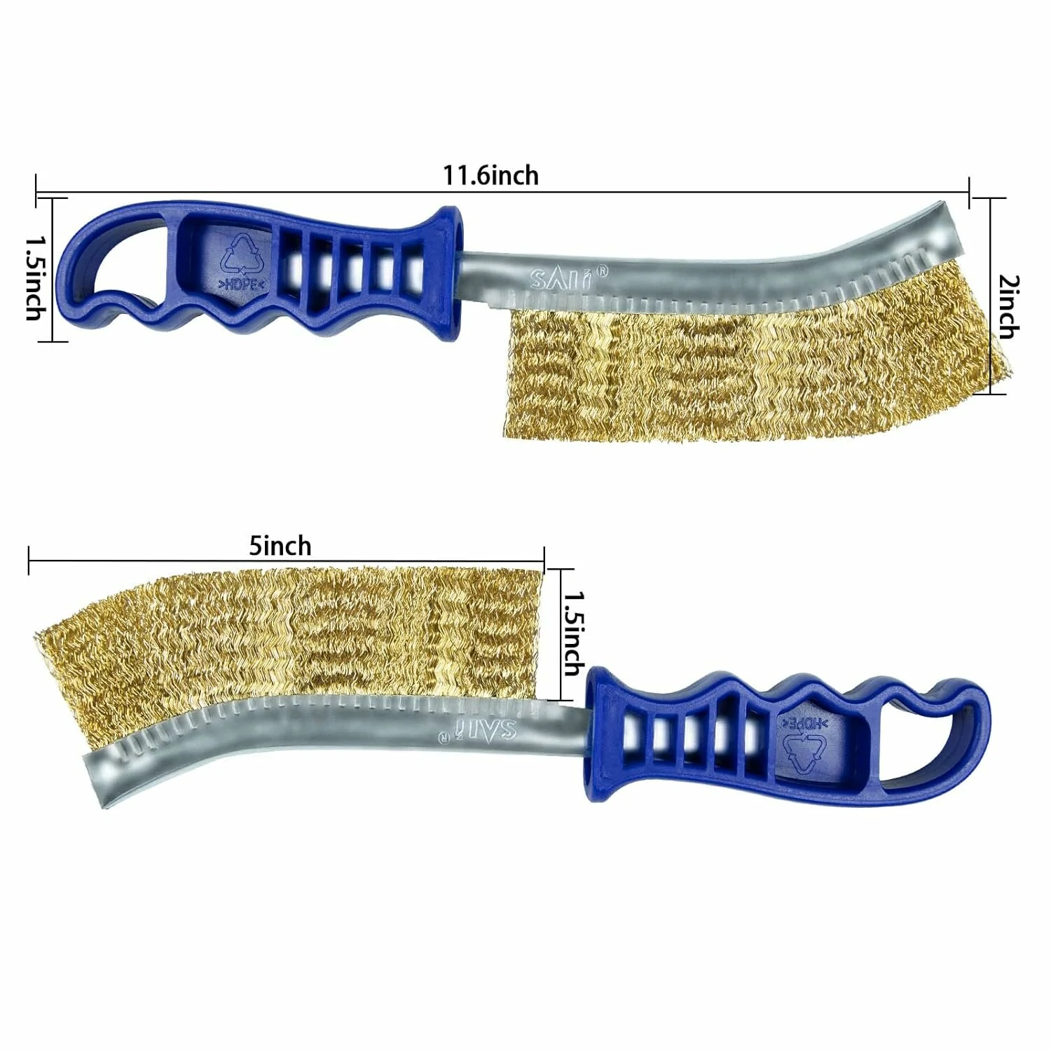 (image for) 2PCS Heavy Duty Wire Brushes for Cleaning Rust Removal Carbon and Stainless Steel Bristles 11" Long Ergonomic Plastic Handle Ideal for Paint Welding Slag Rust Removal