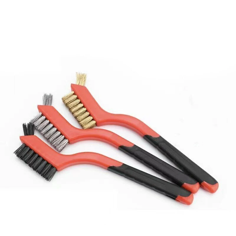 (image for) 3 Packs Wire Cleaning Brush Stainless Steel/Brass/Nylon Bristles Brush Polishing Rust Remover Kitchen Stove Sink Scrubbing Cleaning Tool