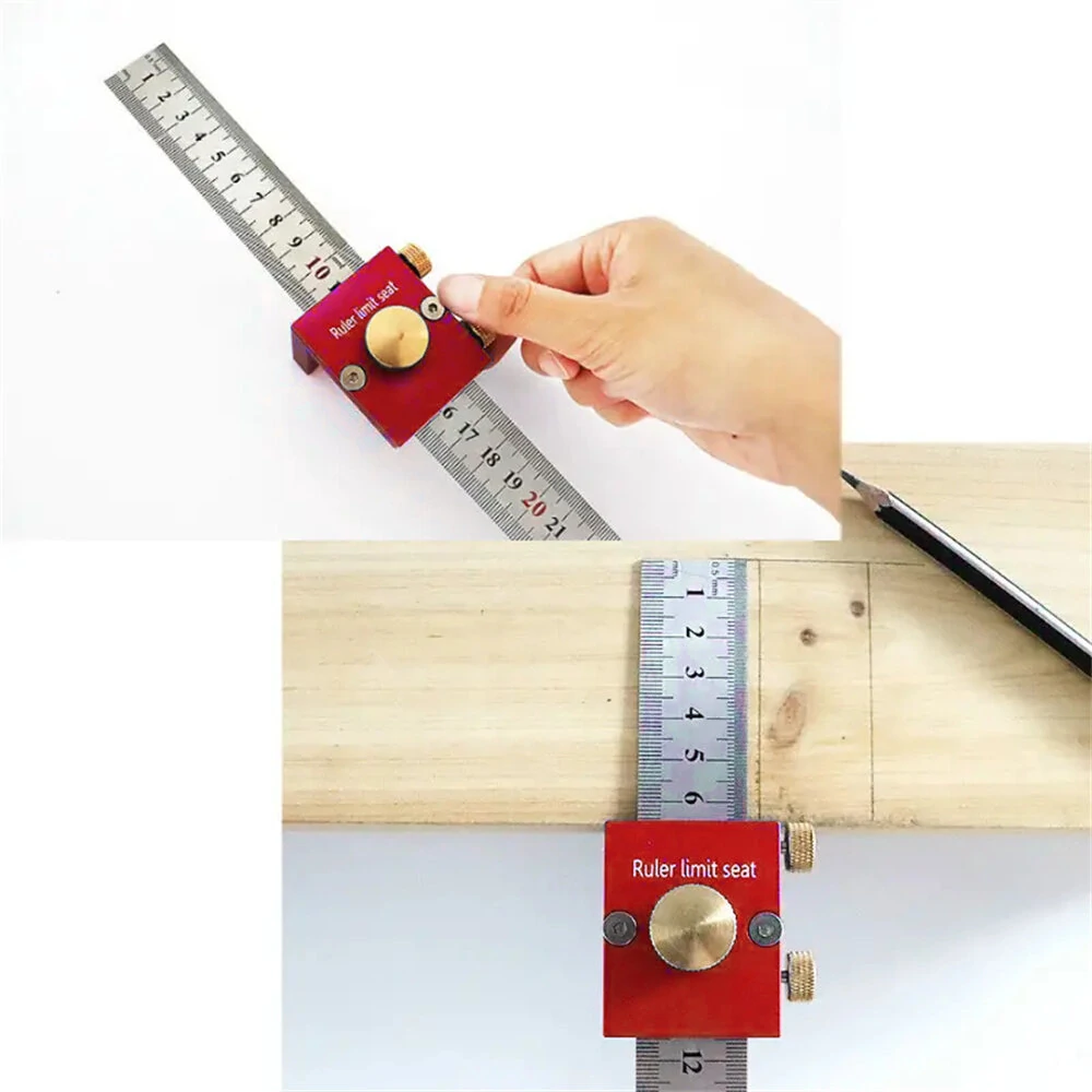 (image for) 30cm Scribing Ruler with 90 Degrees Scale High Precision Measuring and Marking Gauge Woodworking Essential Tools Sturdy and Durable Great for DIY Projects