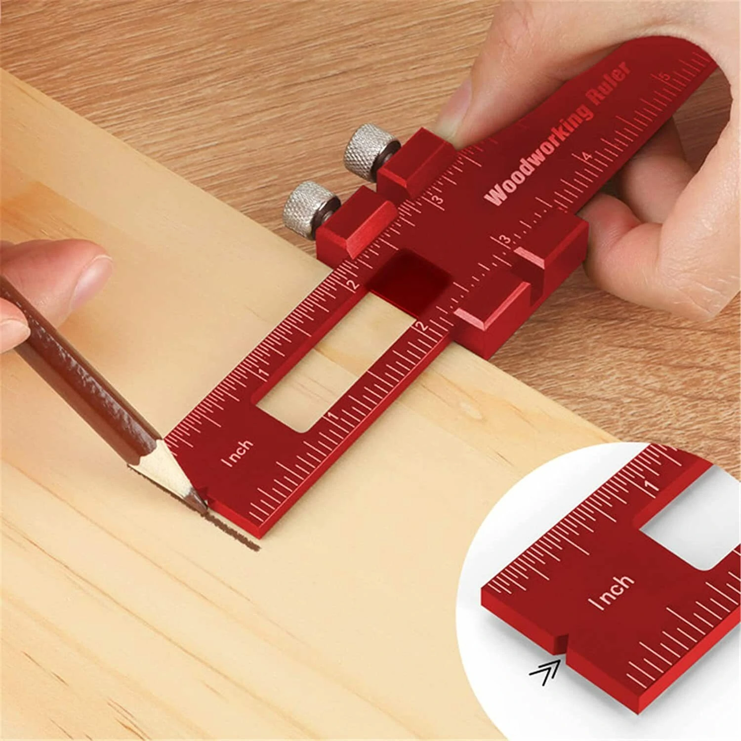 (image for) 3pcs Aluminum alloy Precision Pocket Ruler Woodworking Positioning Scribing Gauge Carpenter Markinig Ruler