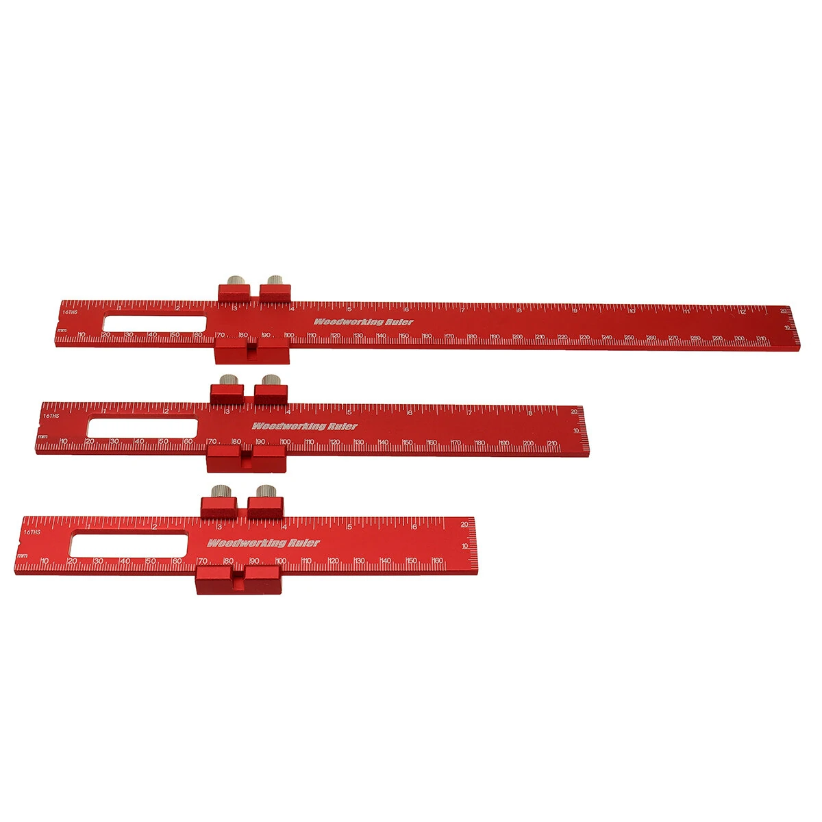 (image for) 3pcs Aluminum alloy Precision Pocket Ruler Woodworking Positioning Scribing Gauge Carpenter Markinig Ruler