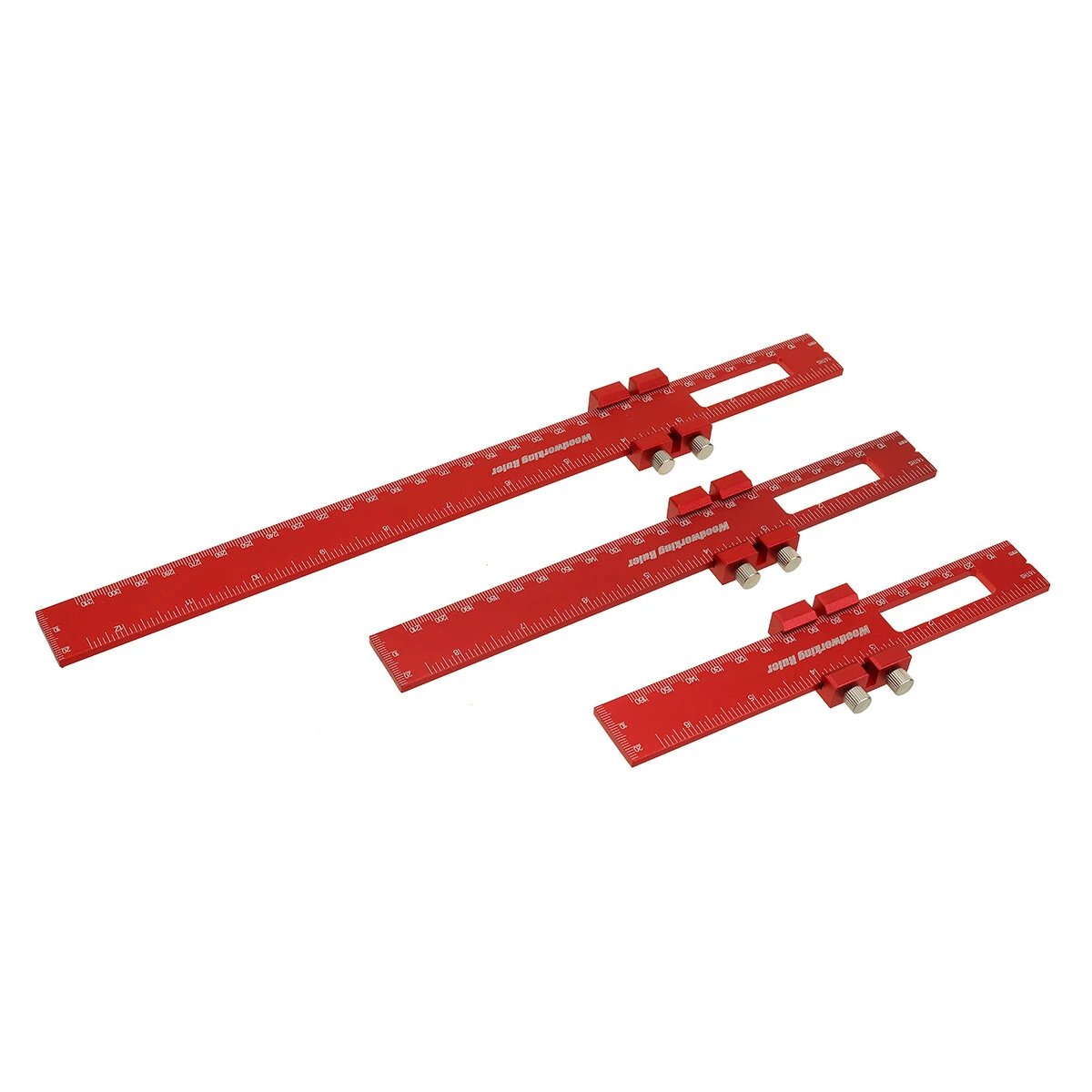 (image for) 3pcs Aluminum alloy Precision Pocket Ruler Woodworking Positioning Scribing Gauge Carpenter Markinig Ruler