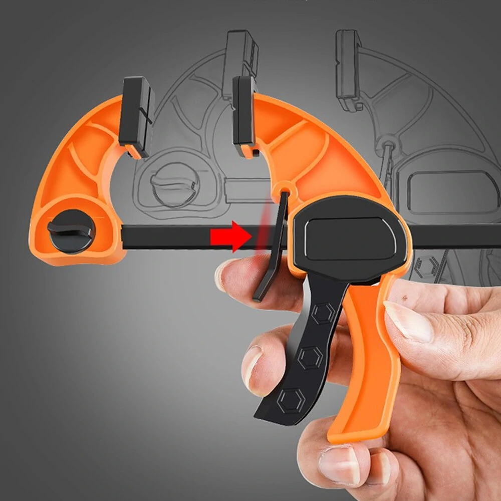 (image for) 6 Inch Quick Lock F Clamp Clip Heavy Duty Wood Working Work Bar Clamps Clip Kit Woodworking Reverse Clamp