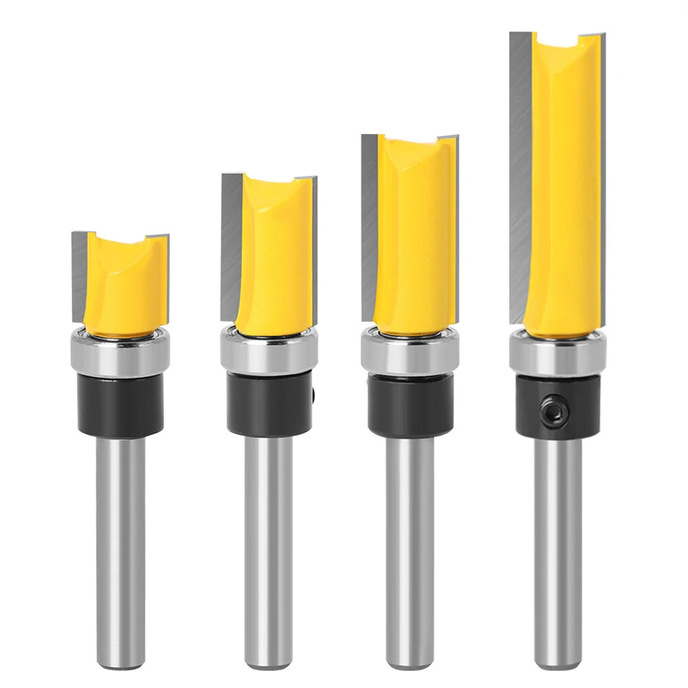 (image for) 6.35mm Shank Router Bit Pattern Flush Trim Blade Bearing 1/2" Straight End Mill Slotting Milling Cutter For Woodworking Dia 12.7mm