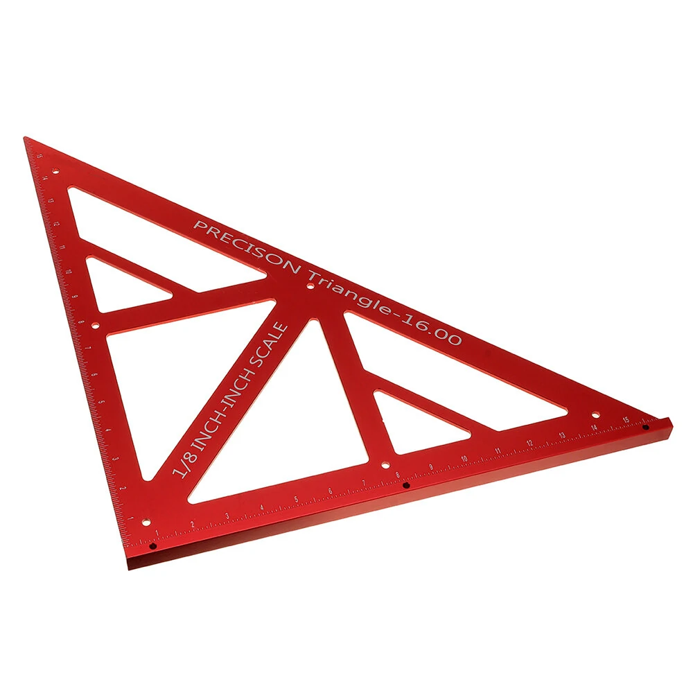 (image for) 90/45 Degree Aluminum Alloy Multi-function Woodworking Triangle Ruler Inch Precision Triangle Ruler