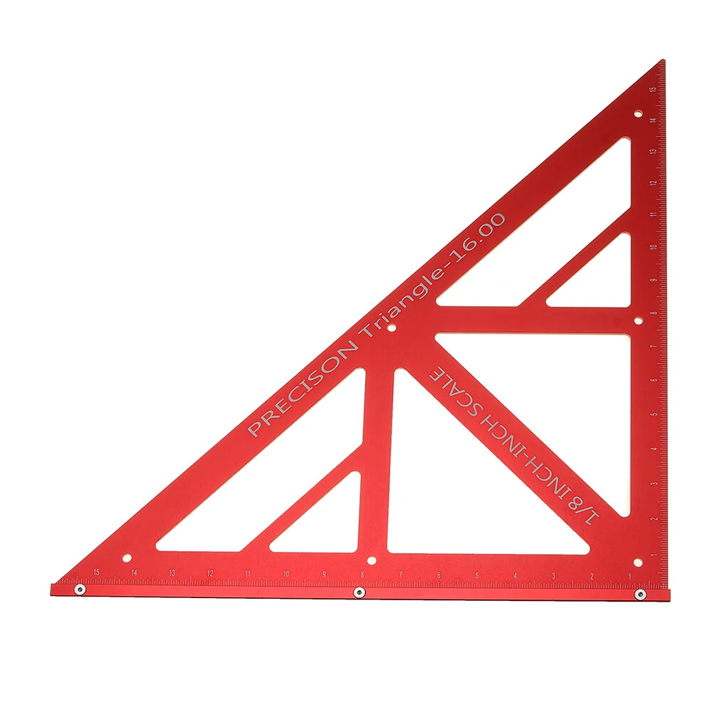 (image for) 90/45 Degree Aluminum Alloy Multi-function Woodworking Triangle Ruler Inch Precision Triangle Ruler