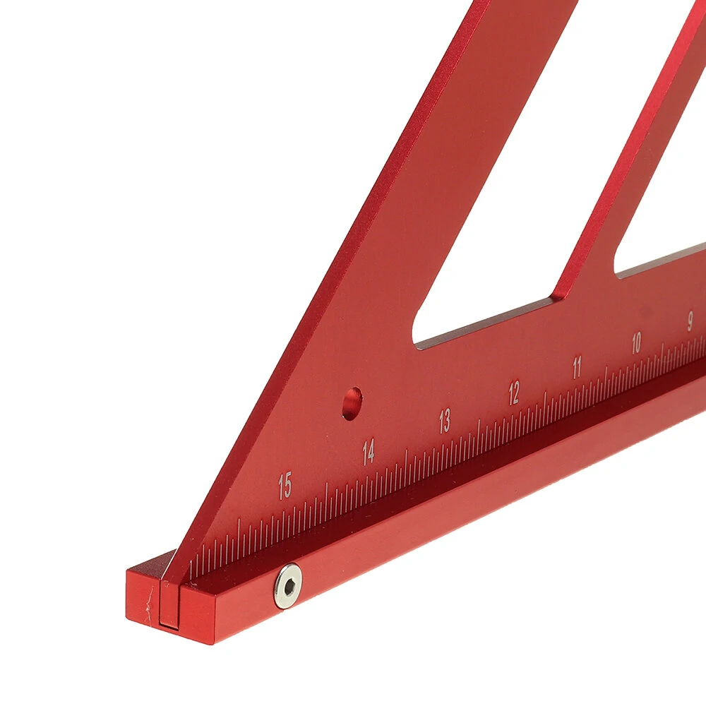 (image for) 90/45 Degree Aluminum Alloy Multi-function Woodworking Triangle Ruler Inch Precision Triangle Ruler