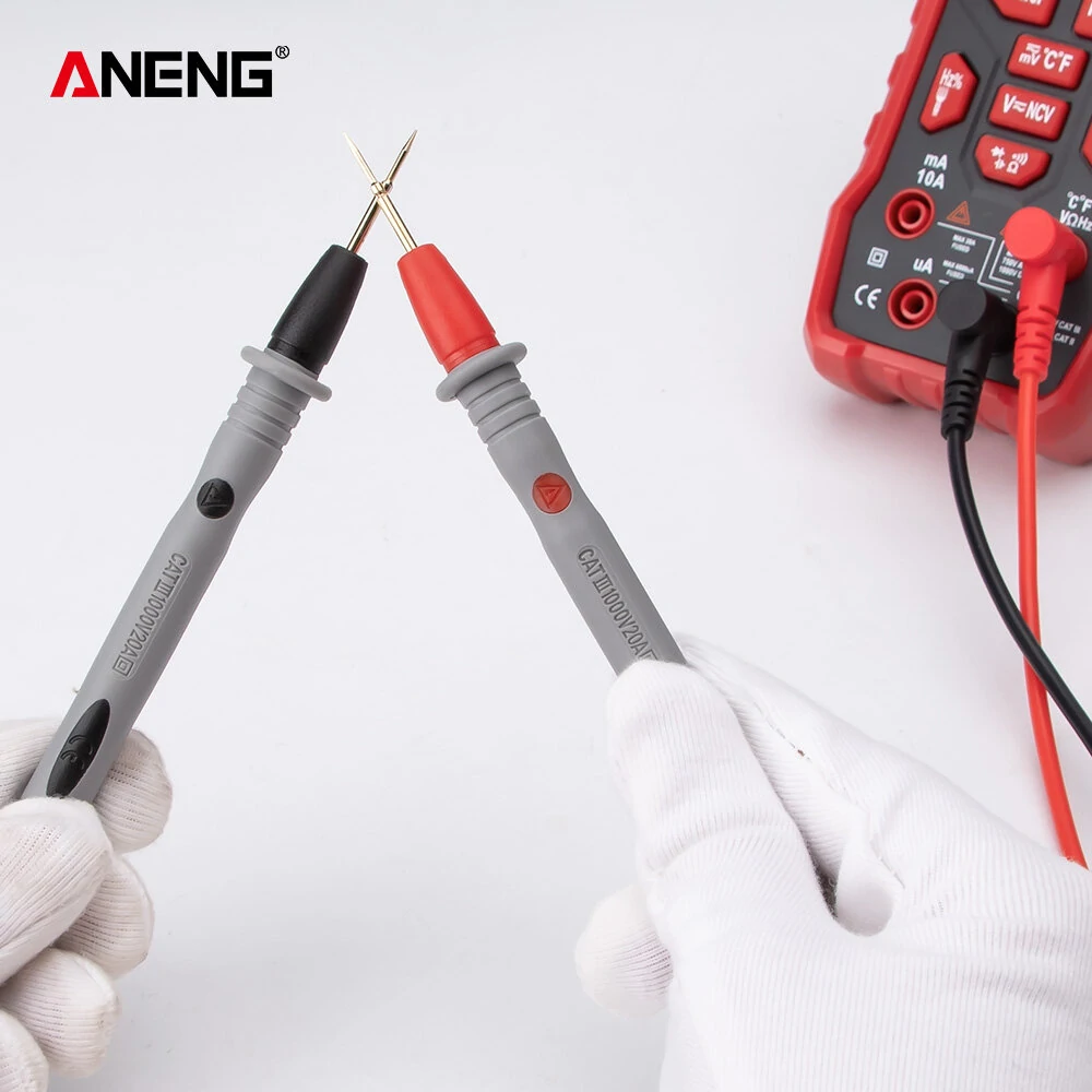 (image for) ANENG PT1031 20A 1000V Slicon Rubber Delay Wire Gold Plated Sharp Probe Needles Digital Multi Meter Test Lead