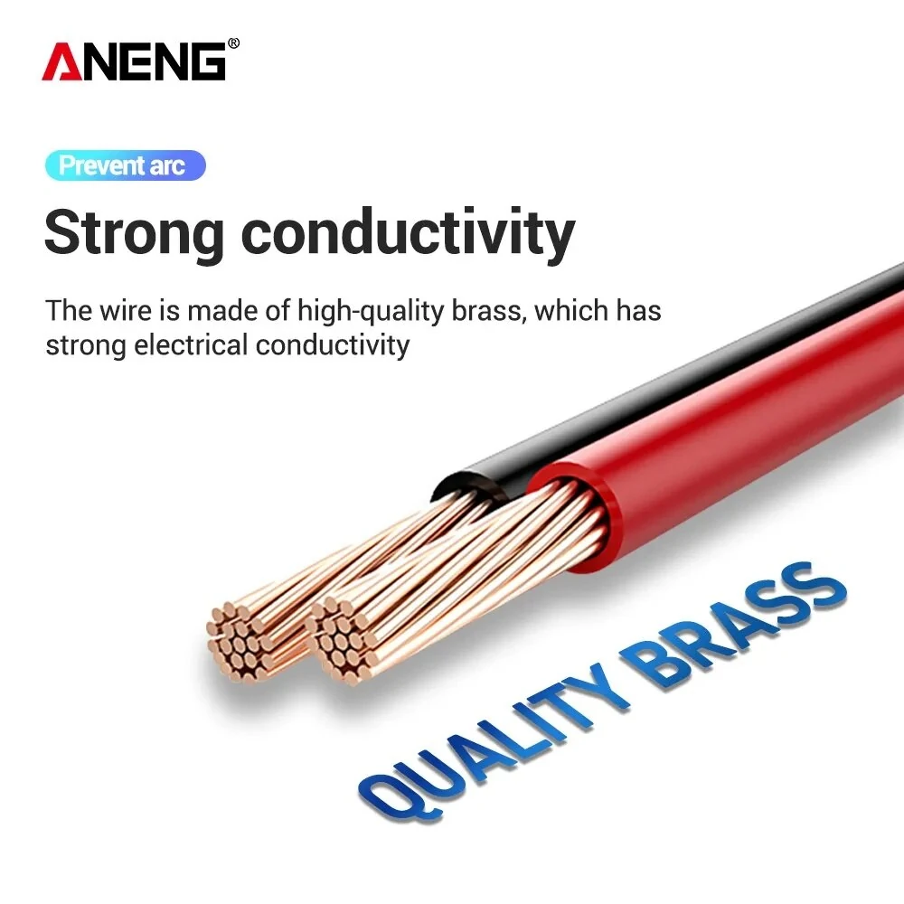 (image for) ANENG PT1031 20A 1000V Slicon Rubber Delay Wire Gold Plated Sharp Probe Needles Digital Multi Meter Test Lead