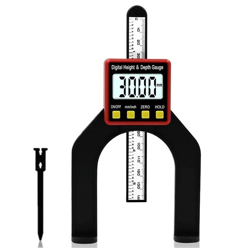 (image for) Digital Depth Gauge LCD Height Gauges Calipers With Magnetic Feet For Router Tables Woodworking Measuring Tools