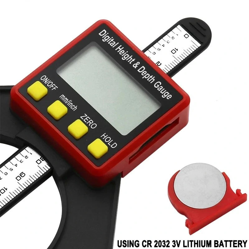 (image for) Digital Depth Gauge LCD Height Gauges Calipers With Magnetic Feet For Router Tables Woodworking Measuring Tools