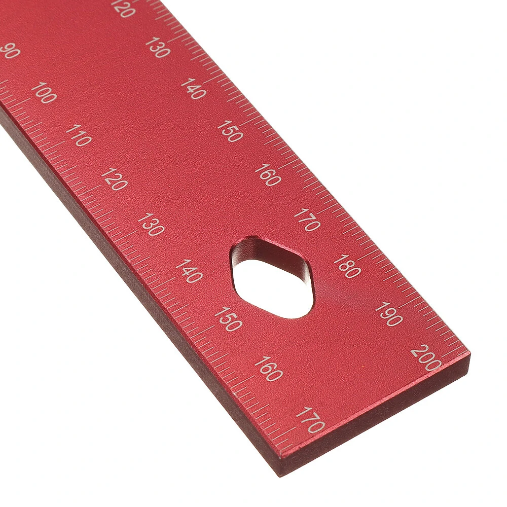 (image for) Drillpro 150/200mm Metric Precision Woodworking Square Aluminum Alloy Wide Seat Scribing Tool L 90° Right Angle Ruler