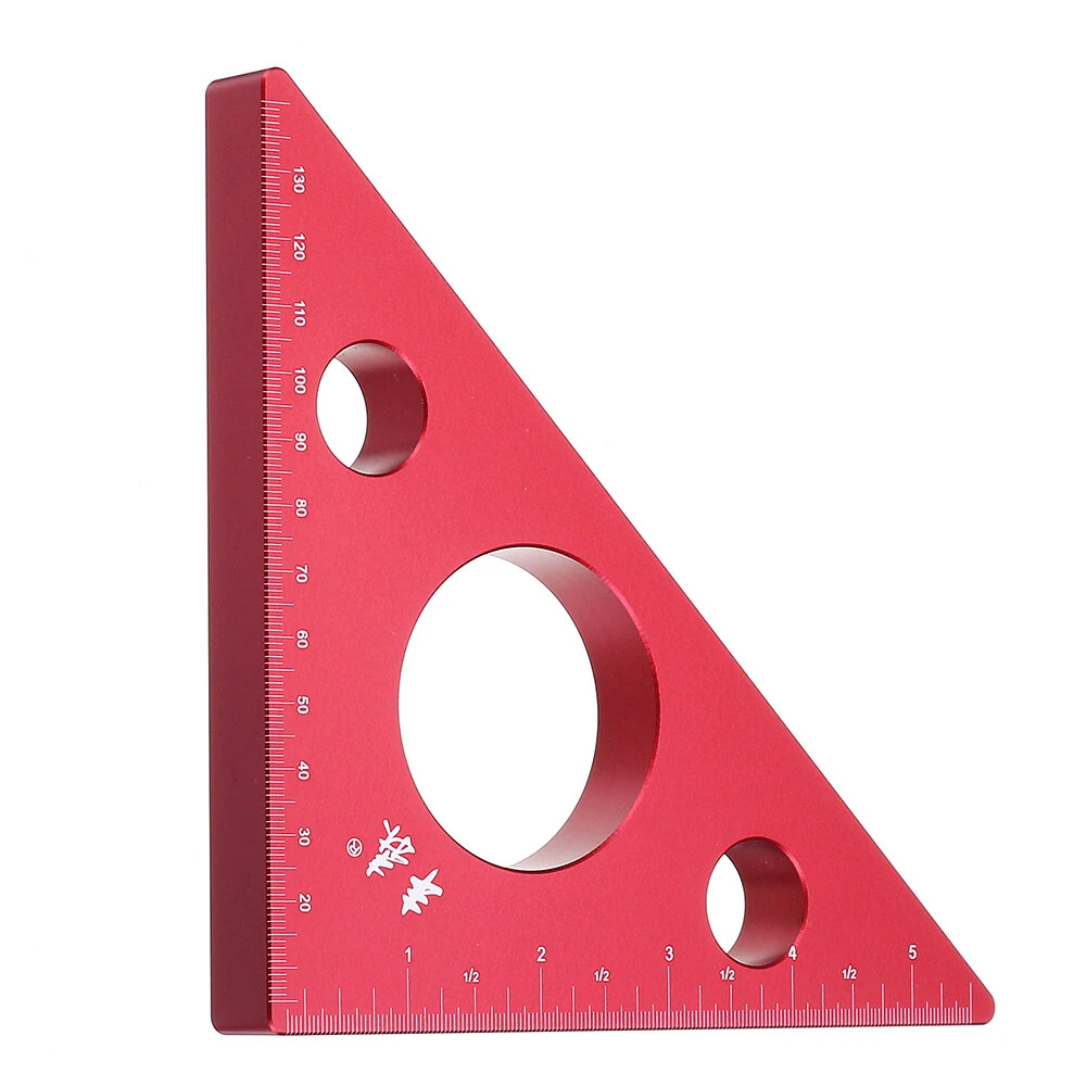 (image for) Drillpro 90 Degrees Aluminum Alloy Height Ruler Metric Inch Woodworking Triangular Ruler