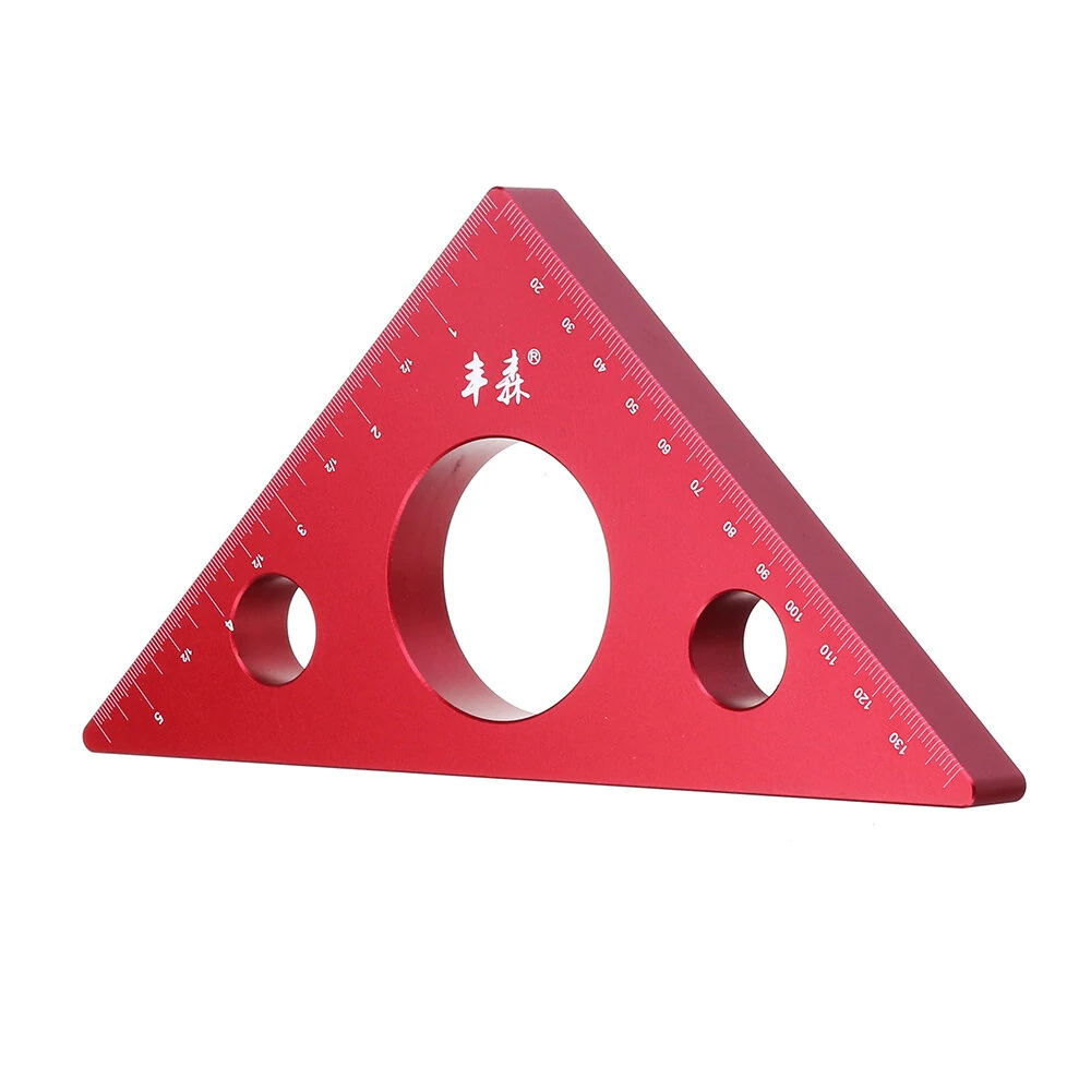 (image for) Drillpro 90 Degrees Aluminum Alloy Height Ruler Metric Inch Woodworking Triangular Ruler