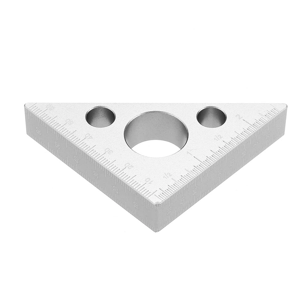 (image for) Drillpro 90 Degrees Aluminum Alloy Height Ruler Metric Inch Woodworking Triangular Ruler