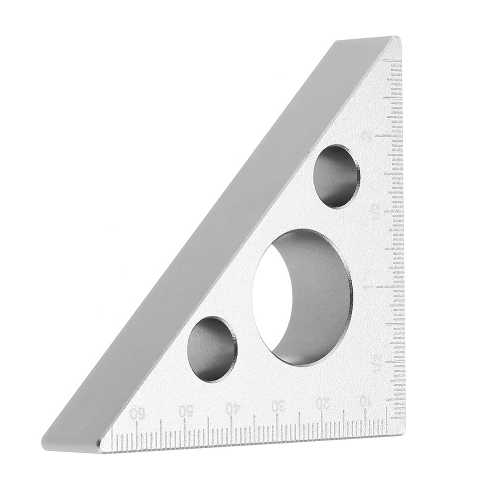 (image for) Drillpro 90 Degrees Aluminum Alloy Height Ruler Metric Inch Woodworking Triangular Ruler