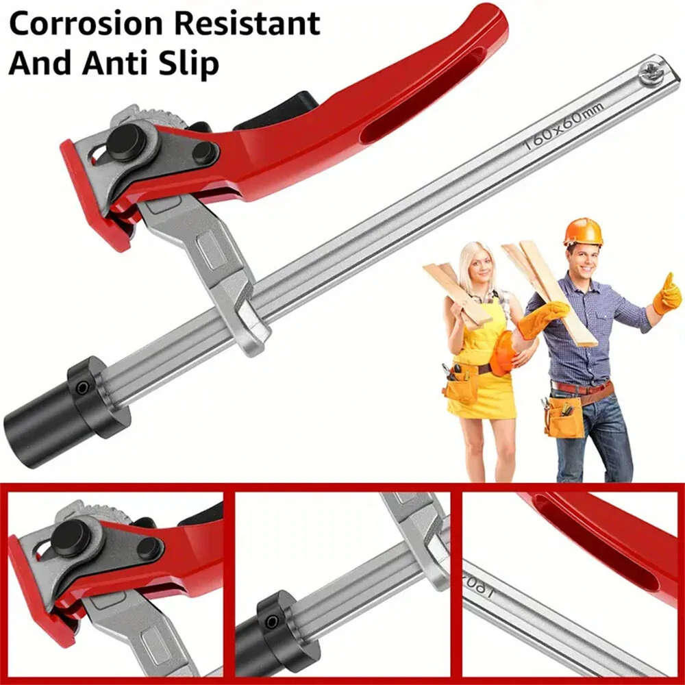 (image for) ENJOYWOOD 16mm/19mm/20mm/28mm MFT Table Workbench Quick Ratchet Bench Dog Hold Down Clamp Clip for 16mm/19mm/20mm/28mm Dog Holes