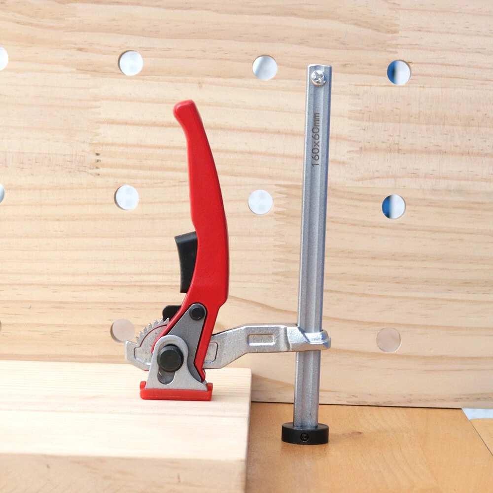 (image for) ENJOYWOOD 16mm/19mm/20mm/28mm MFT Table Workbench Quick Ratchet Bench Dog Hold Down Clamp Clip for 16mm/19mm/20mm/28mm Dog Holes