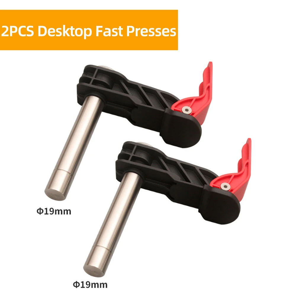 (image for) ENJOYWOOD 2 Pack 19mm 20mm Bench Dog Hold Down Quick Clamps Stainless Steel MFT Table T-Track Guide Rail System Clamps For MFT Table / T-Track / For Makita / Festool Guide Rail