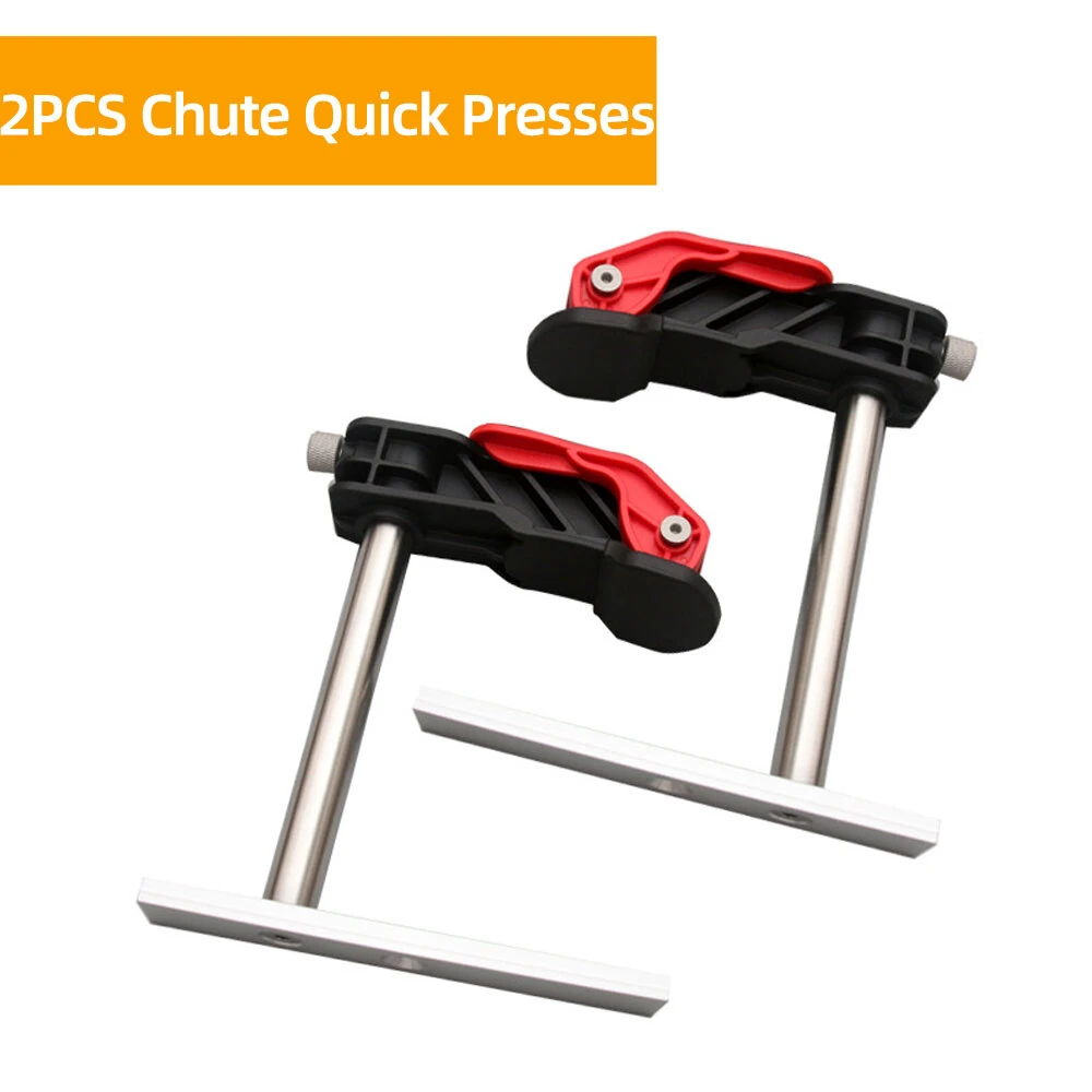 (image for) ENJOYWOOD 2 Pack 19mm 20mm Bench Dog Hold Down Quick Clamps Stainless Steel MFT Table T-Track Guide Rail System Clamps For MFT Table / T-Track / For Makita / Festool Guide Rail