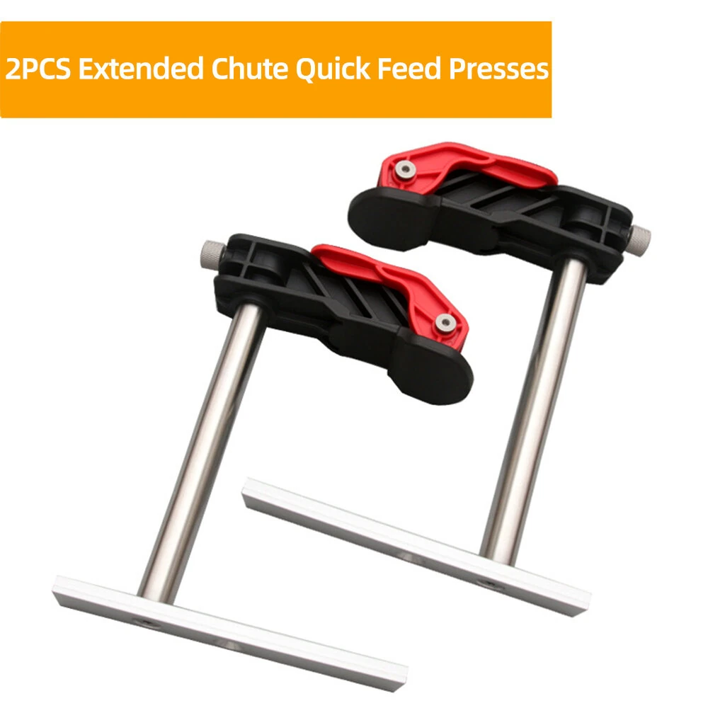 (image for) ENJOYWOOD 2 Pack 19mm 20mm Bench Dog Hold Down Quick Clamps Stainless Steel MFT Table T-Track Guide Rail System Clamps For MFT Table / T-Track / For Makita / Festool Guide Rail