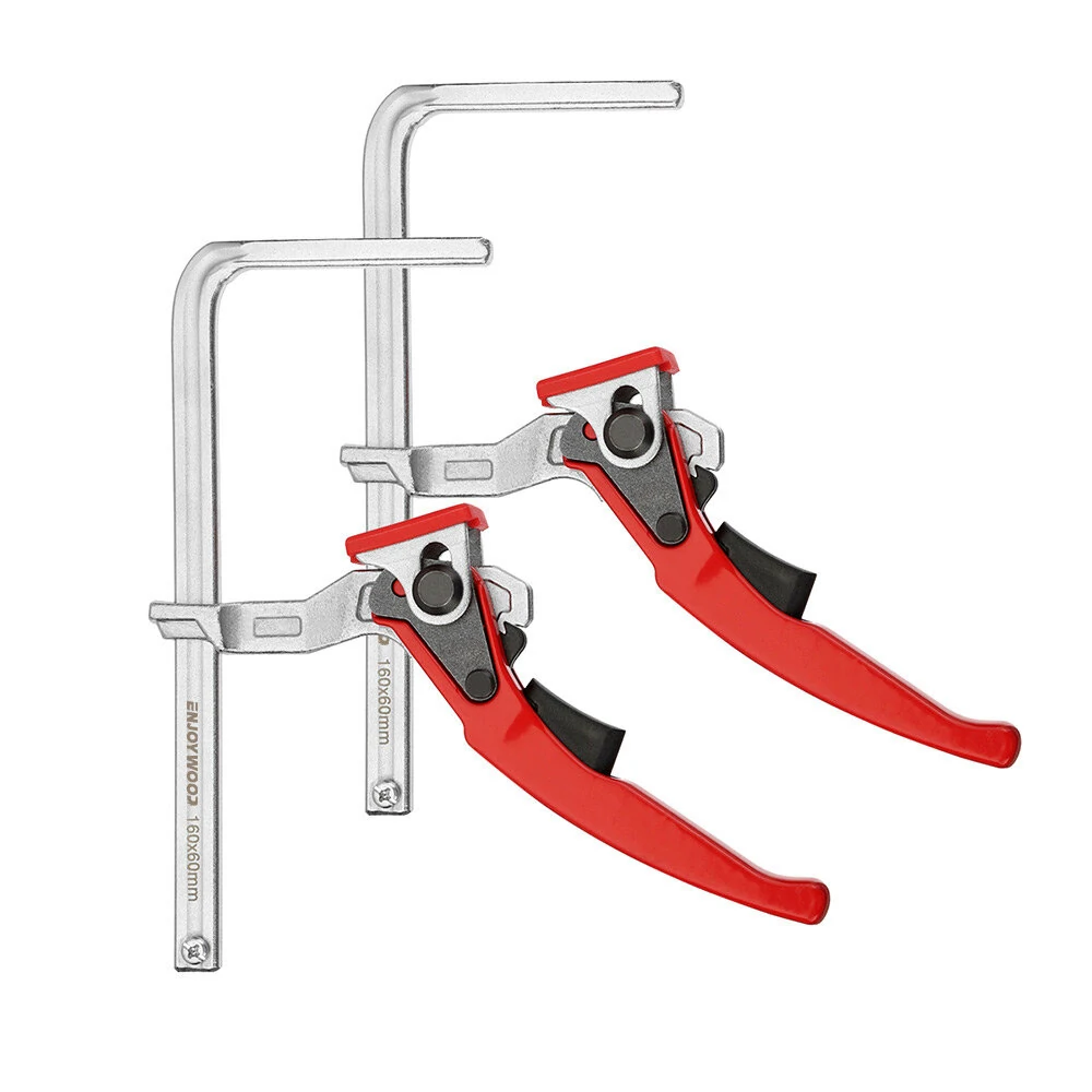 (image for) ENJOYWOOD 2PCS/4PCS Alloy Steel Upgrade Quick Ratchet Track Saw Guide Rail Clamp MFT Clamp for MFT Table and Guide Rail System Woodworking Clamp