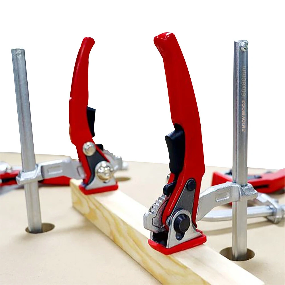 (image for) ENJOYWOOD 2PCS/4PCS Alloy Steel Upgrade Quick Ratchet Track Saw Guide Rail Clamp MFT Clamp for MFT Table and Guide Rail System Woodworking Clamp