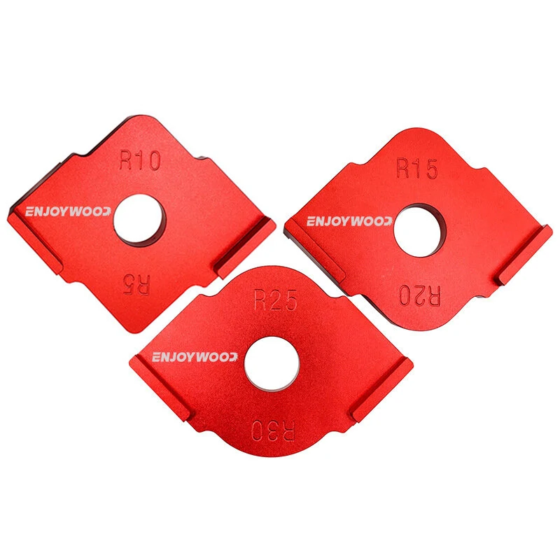 (image for) ENJOYWOOD 3PCS Aluminum Router Corner Jig Set R5-R30 6 in 1 Precision Woodworking Corner Templates Enduring and Easy to Use