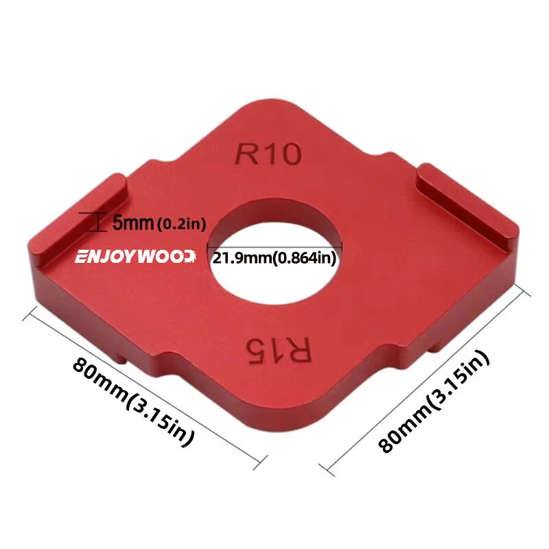 (image for) ENJOYWOOD 3PCS Aluminum Router Corner Jig Set R5-R30 6 in 1 Precision Woodworking Corner Templates Enduring and Easy to Use