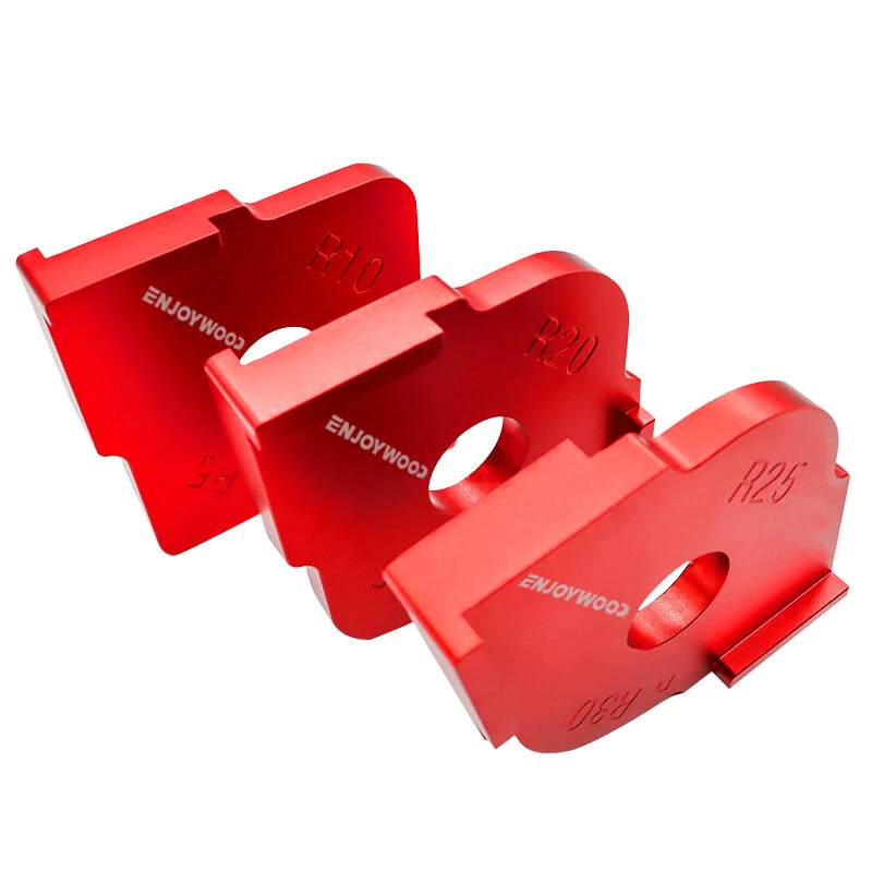 (image for) ENJOYWOOD 3PCS Aluminum Router Corner Jig Set R5-R30 6 in 1 Precision Woodworking Corner Templates Enduring and Easy to Use