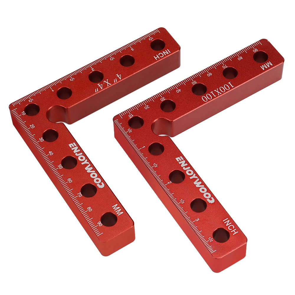 (image for) ENJOYWOOD 6PCS Woodworking Upgrade Right Angle Positioning Clamp Precision 90 Degree Clamping Square L-Shaped Auxiliary Fixture Splicing Board Carpenter Square Ruler Woodworking Tool