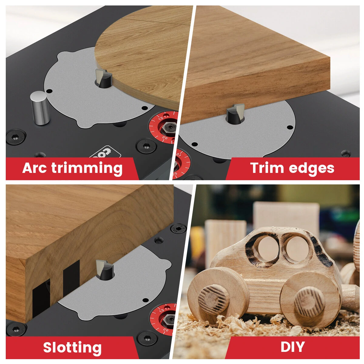 (image for) ENJOYWOOD GD7 PRO Router Lift for 65mm/69mm Wood Router for Router Table Set Up Lift with Router Plate Precision Woodworking