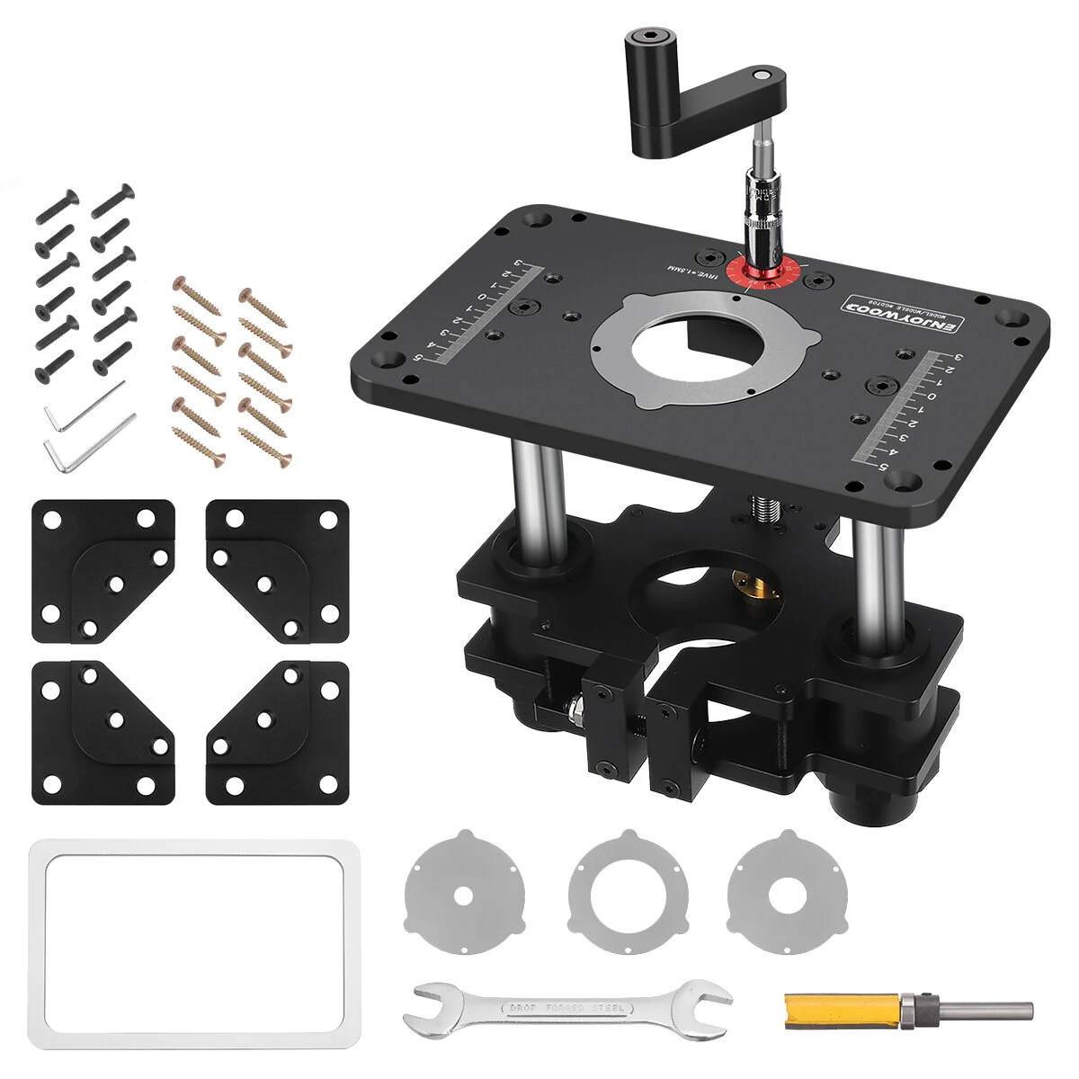 (image for) ENJOYWOOD GD7 PRO Router Lift for 65mm/69mm Wood Router for Router Table Set Up Lift with Router Plate Precision Woodworking