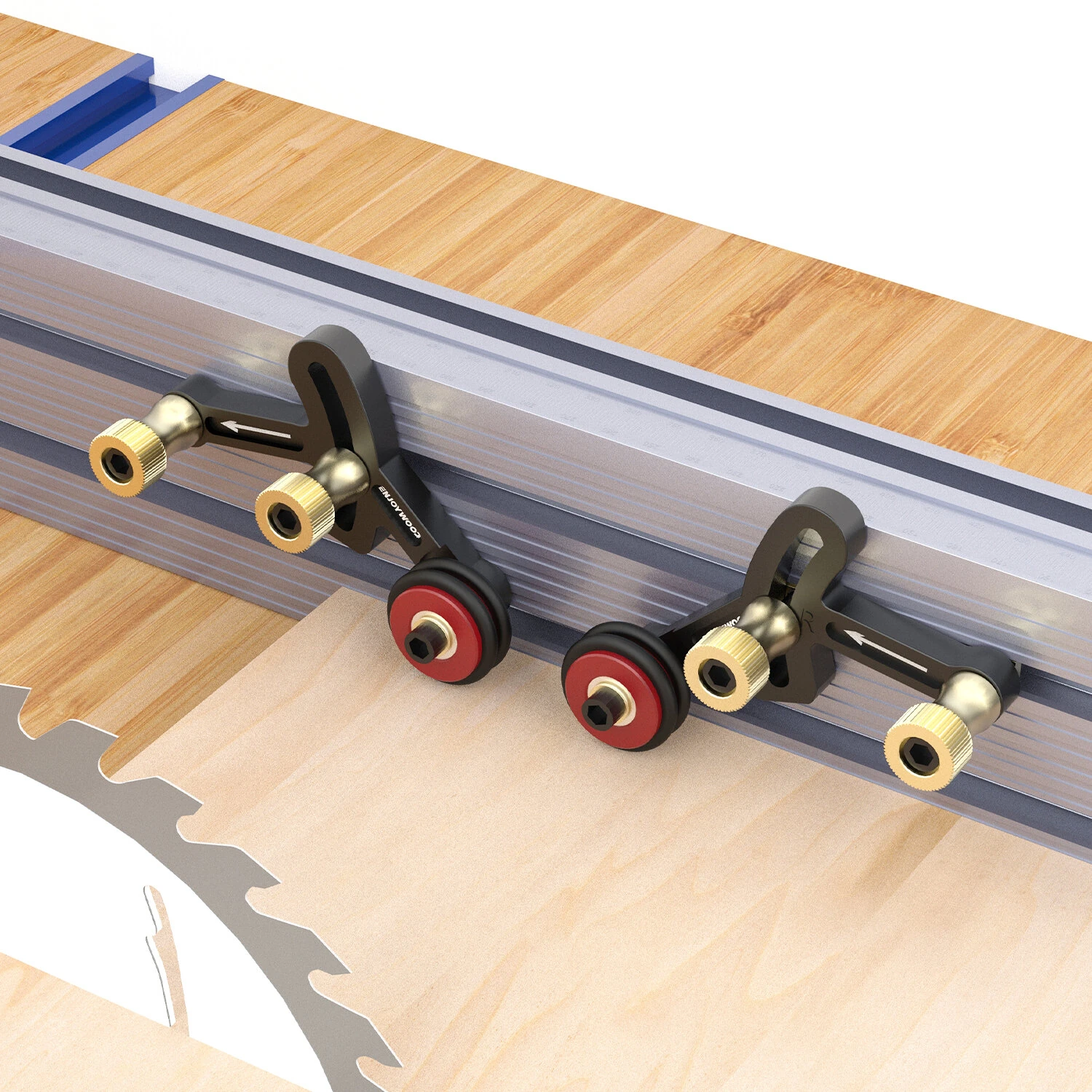 (image for) ENJOYWOOD One Way Bearing Roller Feeder Clear Cut Precision Stock Guides Featherboards Safety Feeding for Table Saw Router Table