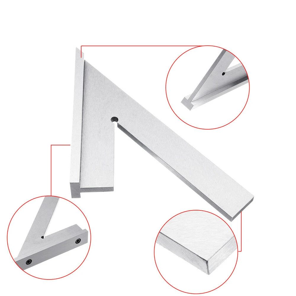 (image for) ENJOYWOOD Stainless Steel 45 Degree Miter Angle Corner Ruler Wide Base Gauge Woodworking Measuring Tools