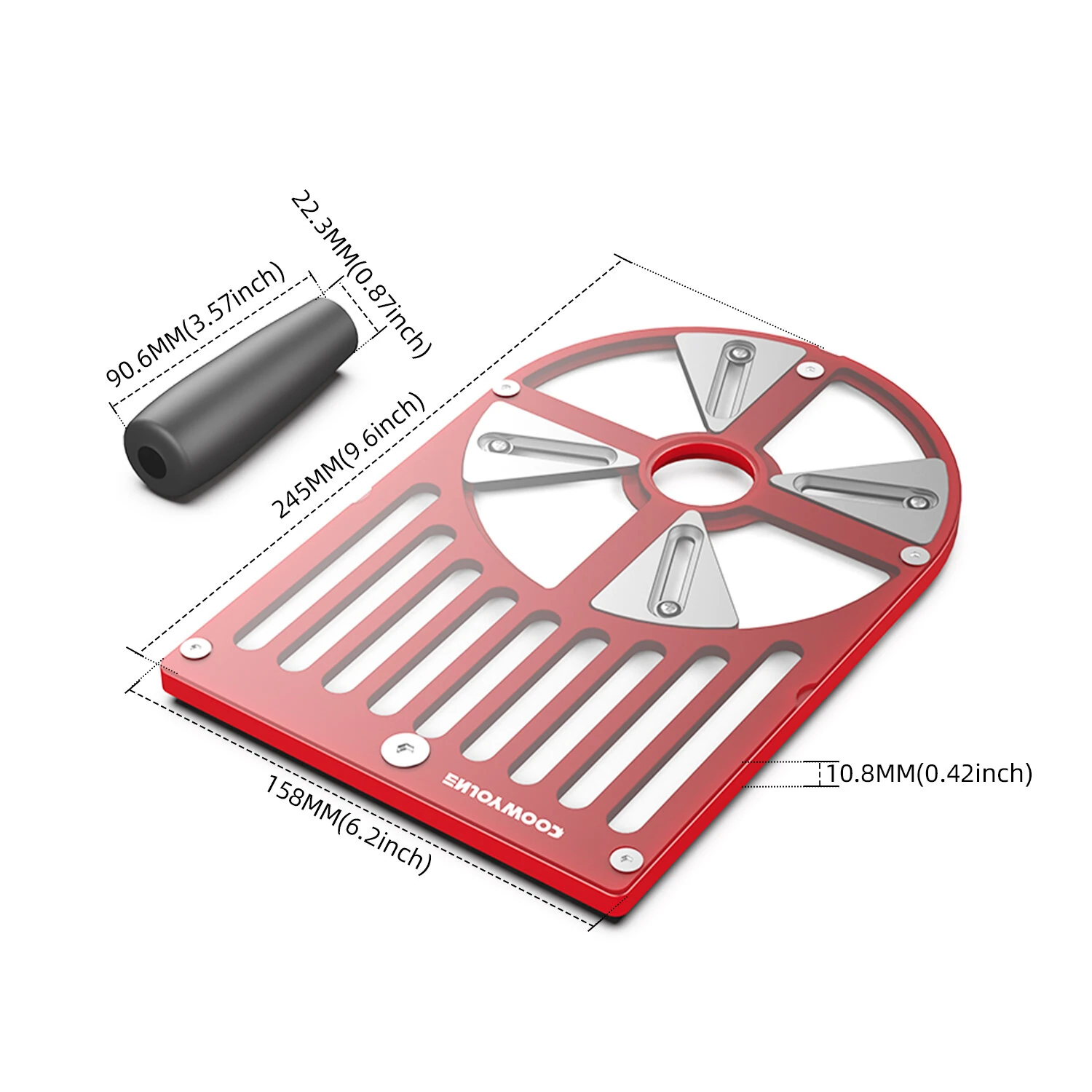 (image for) ENJOYWOOD Trimming Router Base Trimming Machine Workbench Base Adjustable Slider Aluminum Alloy 65mm to 132mm Compatibility
